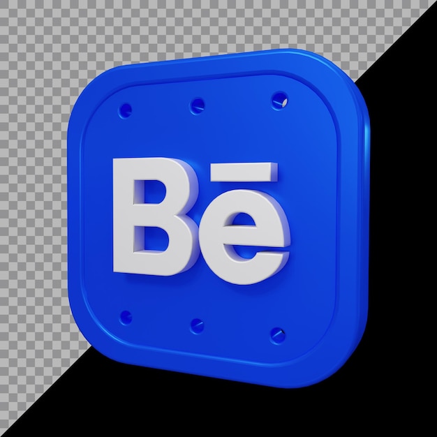 3d rendering of behance icon