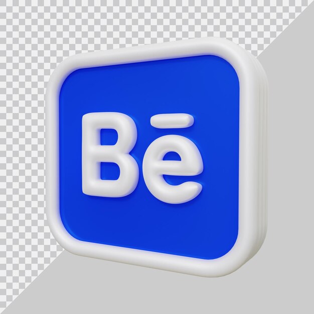 3d rendering of behance icon