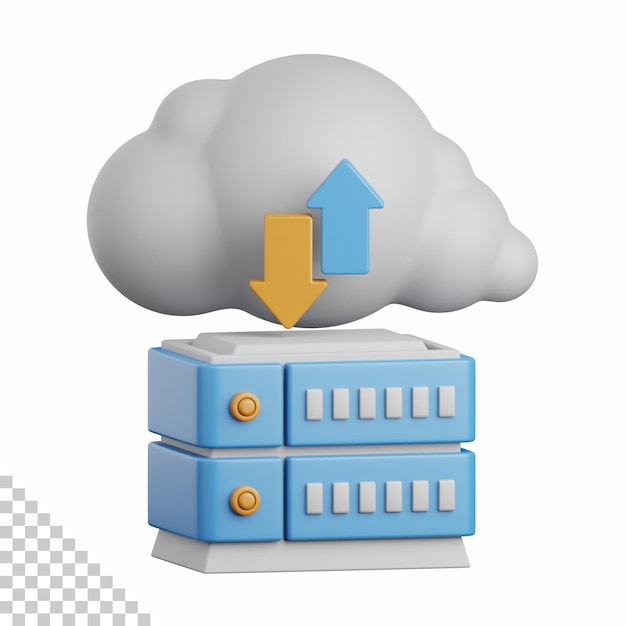 3d rendering big data isolated useful for cloud network computing technology database server and connection design element