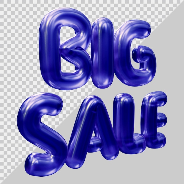 3d rendering of big sale text with modern style