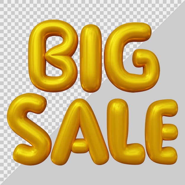 3d rendering of big sale text with modern style