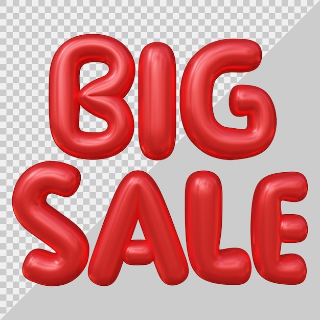 3d rendering of big sale text with modern style