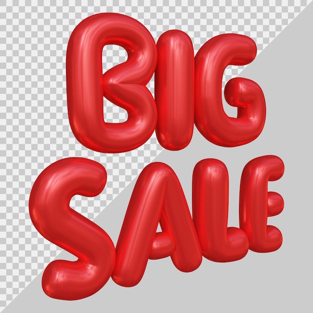 3d rendering of big sale text with modern style