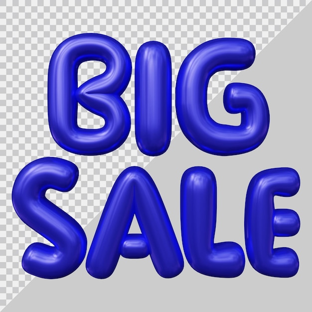 3d rendering of big sale text with modern style