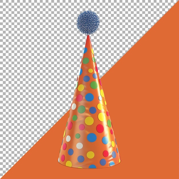 3D Rendering of a Birthday Cap or Hat For Celebration on Transparent Background Ai Generated