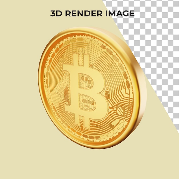 3d rendering of bitcoin currency premium psd