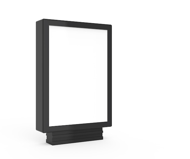 3D rendering black frame light box