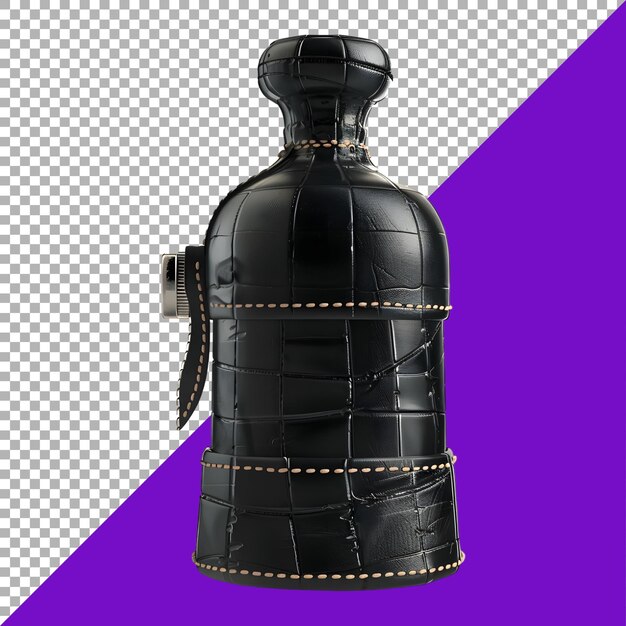 3D Rendering of a Black Luxury Perfume Bottle on Transparent Background Ai Generated