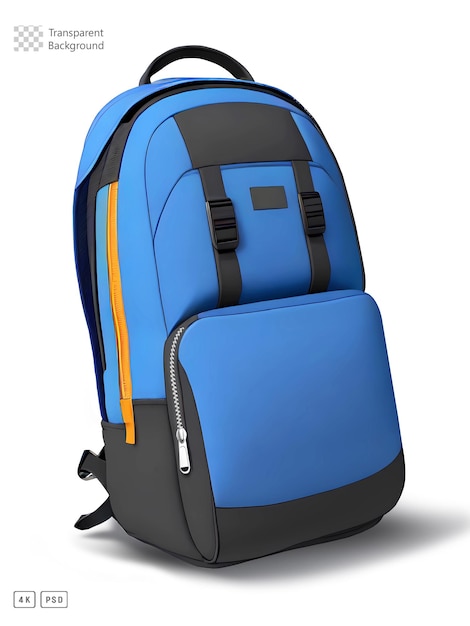 3D Rendering Blue Backpack