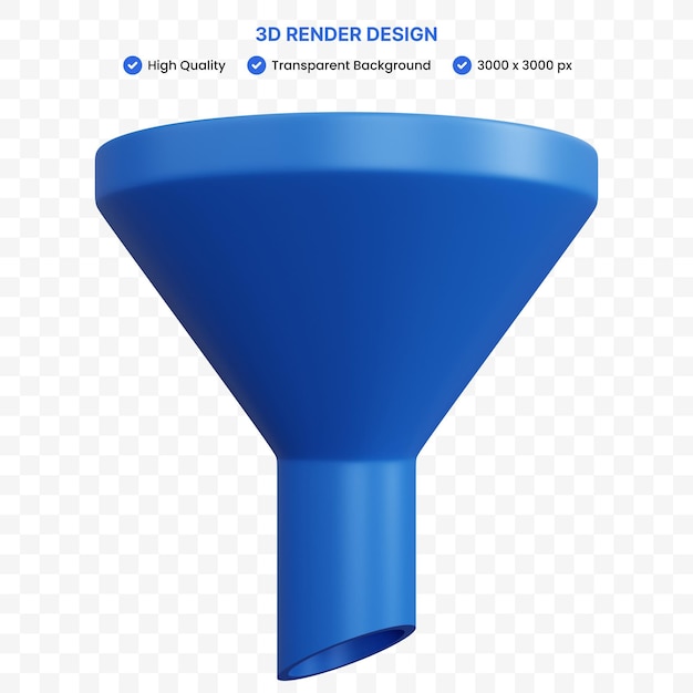 3d rendering blue filter icon isolated