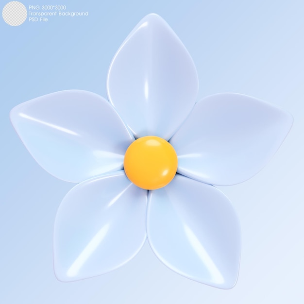 3D rendering Blue flower isolated on background