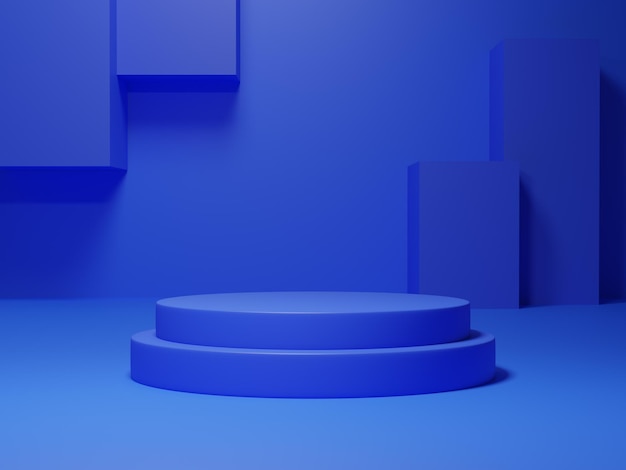 3D rendering  blue product booth