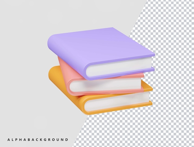 3d rendering book illustration icon