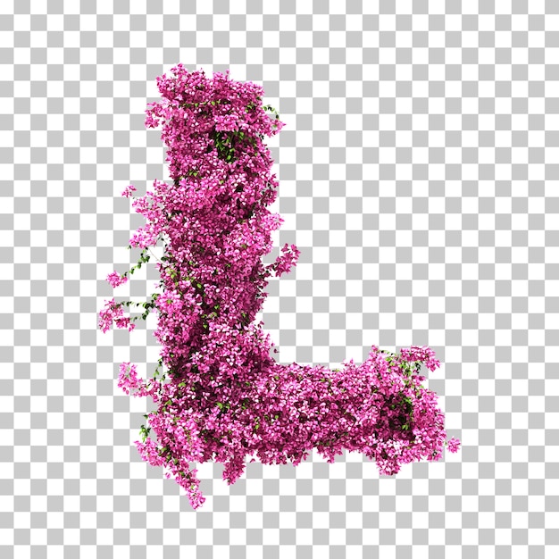 3d rendering of Bougainvillea letter L