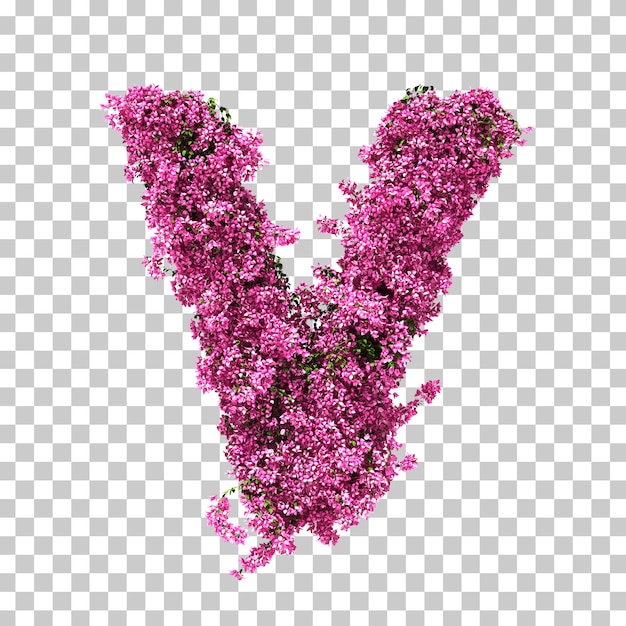 3d rendering of Bougainvillea letter V