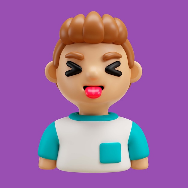 3d rendering of boy avatar emoji