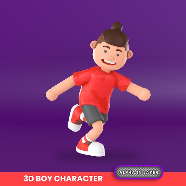 3d rendering of a boy running illustration