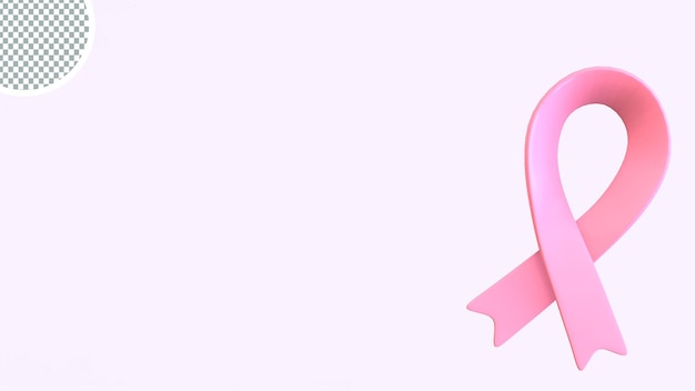 3d rendering breast cancer day awareness Pink ribbon 3d icon sigh isolated illustration