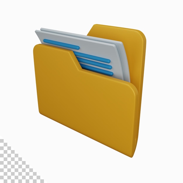 3d rendering business folder isolated useful for business company and finance design illustration