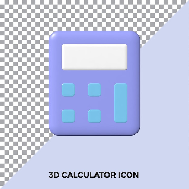 3d rendering of calculator icon minimalist