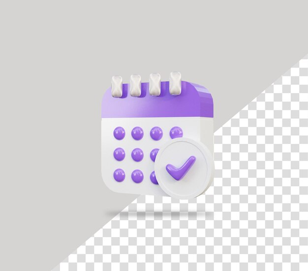 3d rendering calendar icon