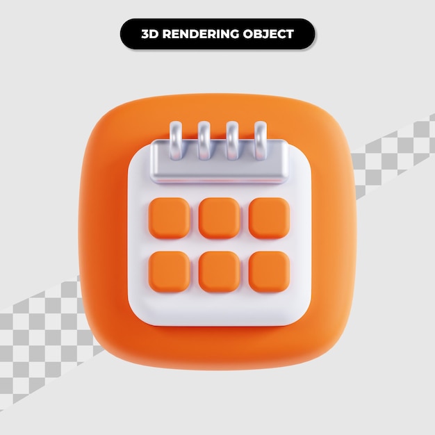 3D rendering of calendar user interface