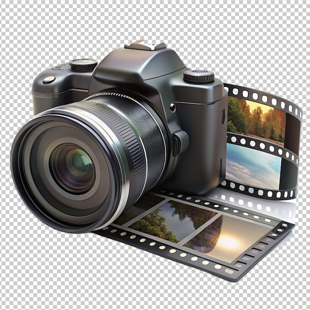 3d rendering of camera with photo film