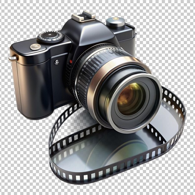 3d rendering of camera with photo film