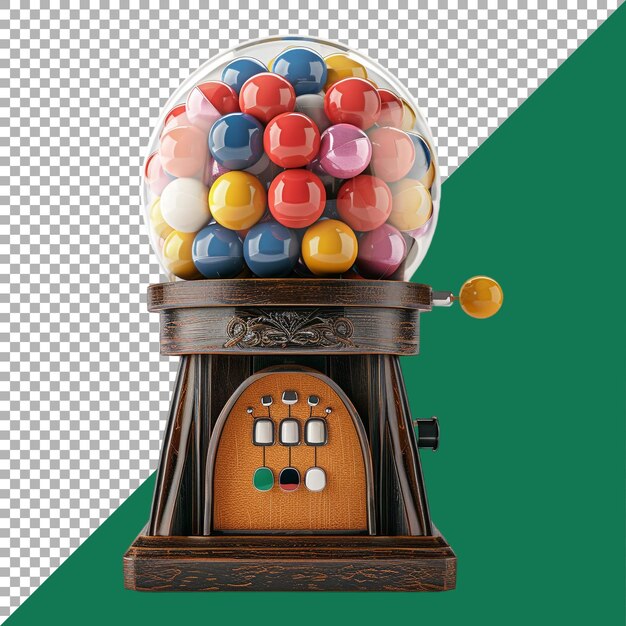 PSD 3d rendering of a candy or bubblegum machine on transparent background ai generated