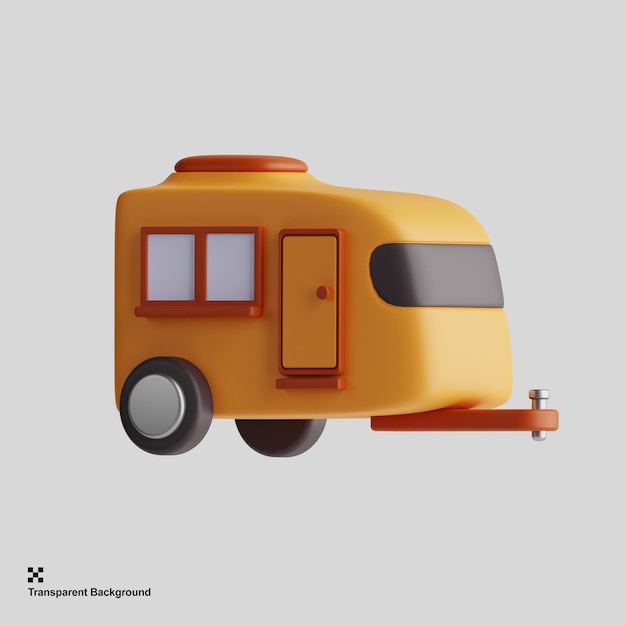 3d rendering caravan illustration