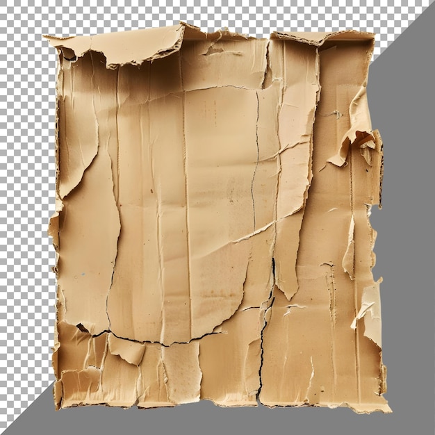 3D Rendering of a Carboard Brown Paper on Transparent Background Ai Generated