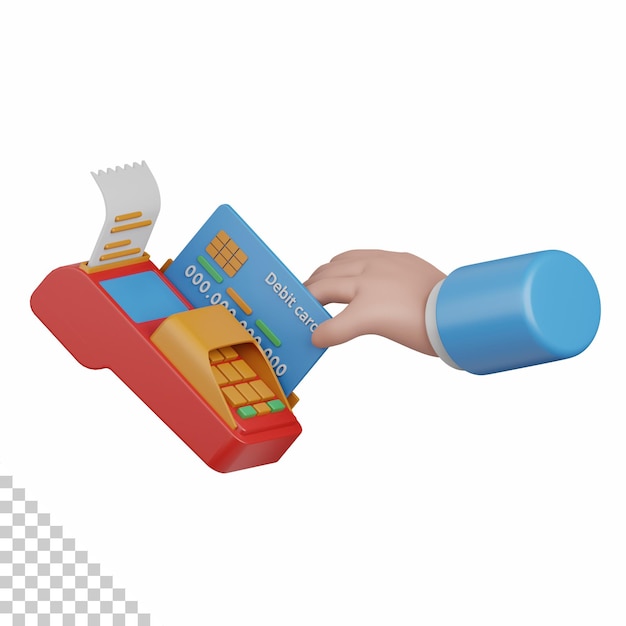 3d rendering card payment machine isolated useful for banking currency finance and global business