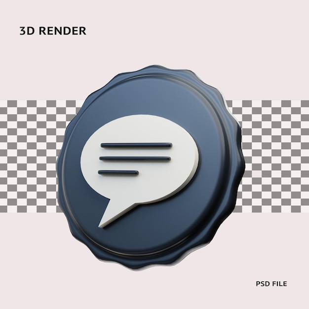 3d rendering chat icon illustration object with transparent background