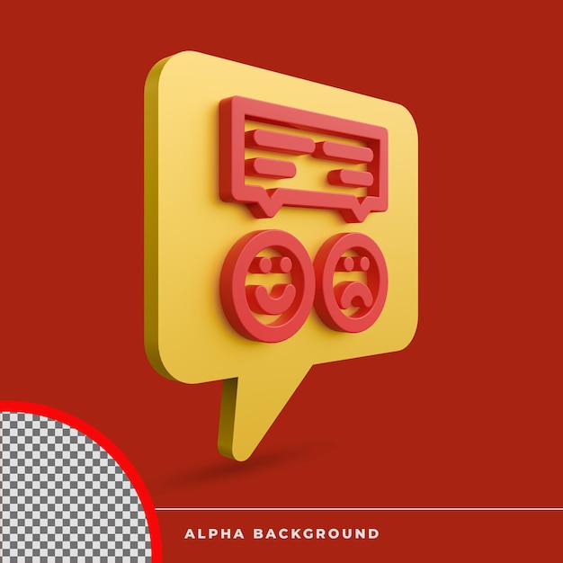 3d rendering chat icon isolated