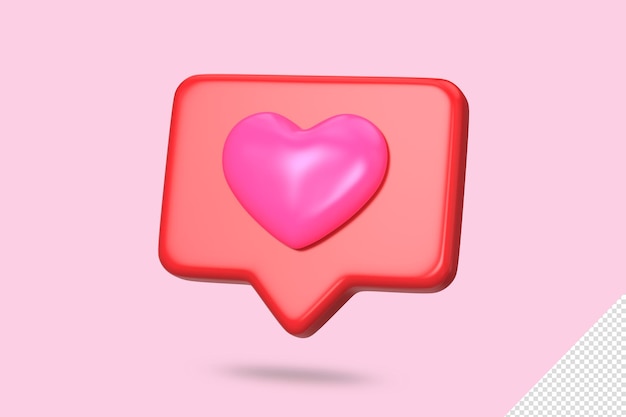 3d rendering of chat icon for valentine day