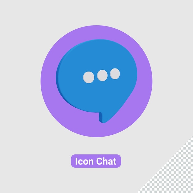 3d rendering of chat icon