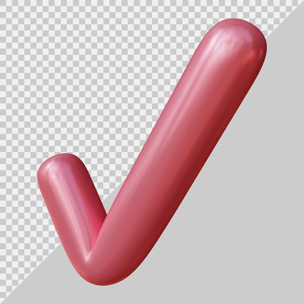 3d rendering of check mark with modern style