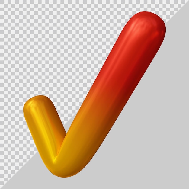 3d rendering of check mark with modern style