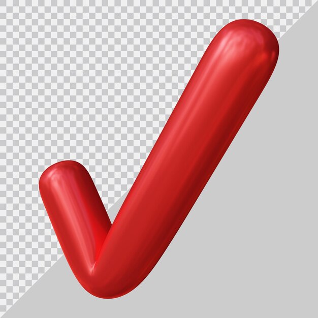 3d rendering of check mark with modern style