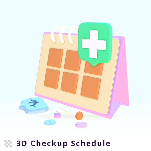 3D Rendering Checkup Schedule Illustration