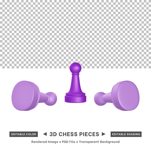 3d rendering of chess pieces editable color