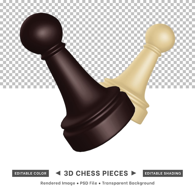 3d rendering of chess pieces editable color