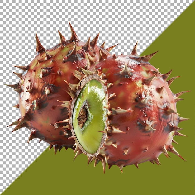 3D Rendering of a Chestnut on Transparent Background Ai Generated