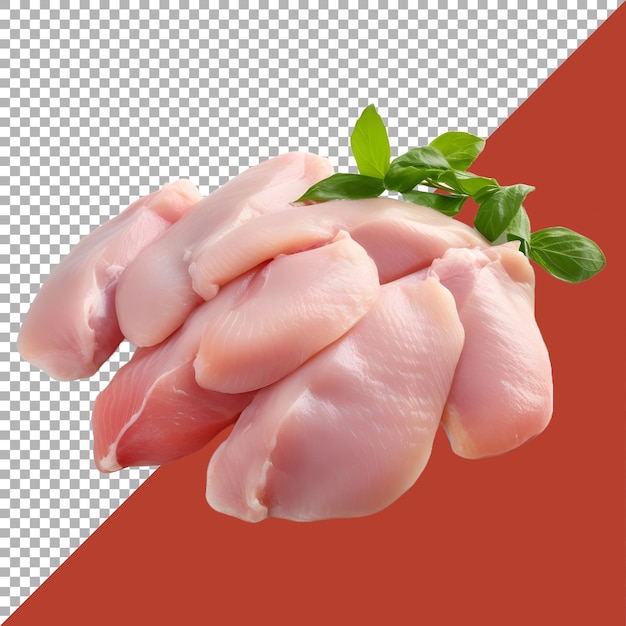 3D Rendering of a Chicken Raw Meat on Transparent Background Ai Generated