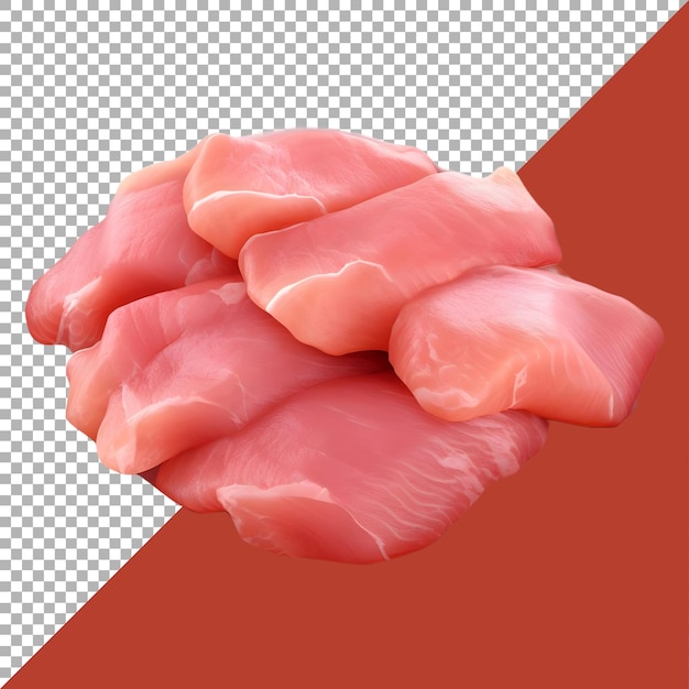 3D Rendering of a Chicken Raw Meat on Transparent Background Ai Generated