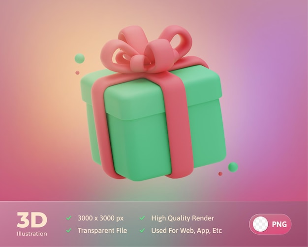 3d Rendering Christmas present illustration