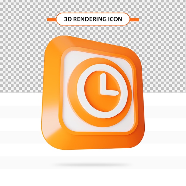 3D rendering clock clean icon