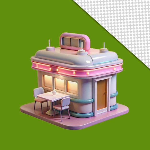 3d rendering of coffee shop icon