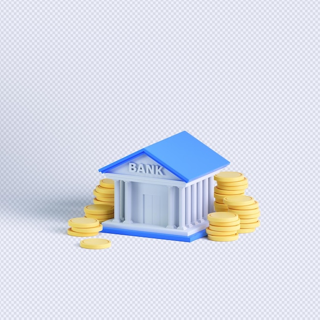 3d rendering coin objects, Simple financial related icons