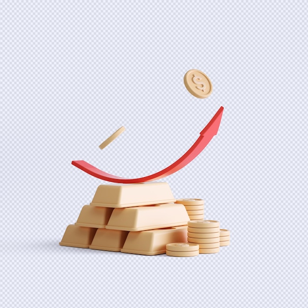 3d rendering coin objects, Simple financial related icons